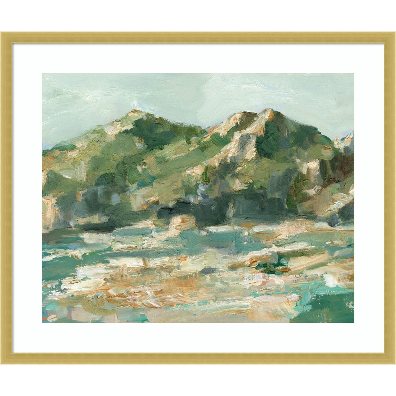 Rocky Cliffs Mountain Light II by Ethan Harper Wood Framed Wall Art Print